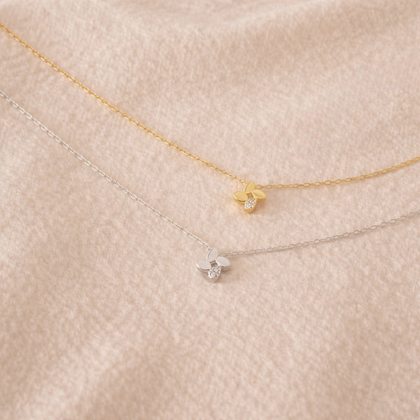  Pinwheel Clover Pendant Necklace S925 Sterling Silver - friendship necklace gift from Bestie Keepsake