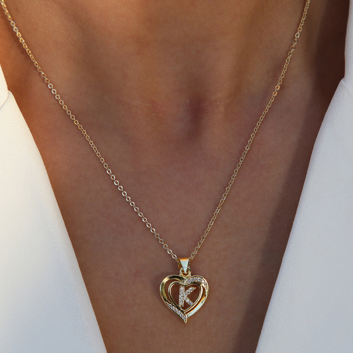  Intricate Heart Initial Pendant Necklace - friendship necklace gift from Bestie Keepsake