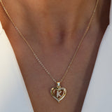  Intricate Heart Initial Pendant Necklace - friendship necklace gift from Bestie Keepsake