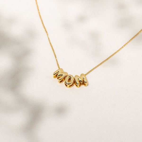  3D Bubble Initial Necklace Gold Alloy - friendship necklace gift from Bestie Keepsake
