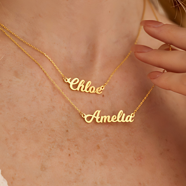  Custom Script Name Necklace in 925 Sterling Silver - friendship necklace gift from Bestie Keepsake