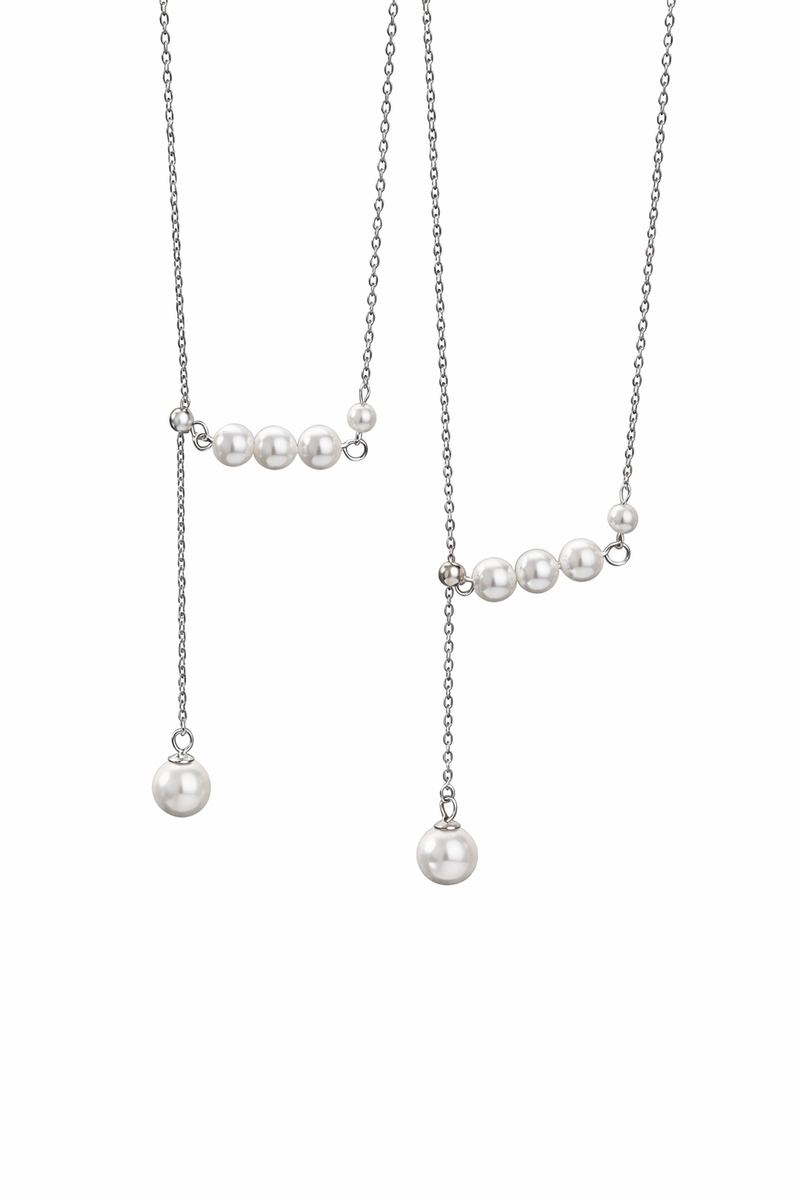  Pearl Drop Y-Necklace in S925 Sterling Silver - friendship necklace gift from Bestie Keepsake