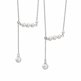  Pearl Drop Y-Necklace in S925 Sterling Silver - friendship necklace gift from Bestie Keepsake