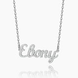  Crystalline Script Nameplate Necklace Stainless Steel - friendship necklace gift from Bestie Keepsake