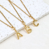  Polished Initial Pendant Necklace 18K Gold Plated - friendship necklace gift from Bestie Keepsake