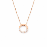  Pavé Open Circle Pendant Necklace in Alloy - friendship necklace gift from Bestie Keepsake