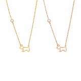 Hollow Puppy Pendant S925 Sterling Silver Necklace - friendship necklace gift from Bestie Keepsake