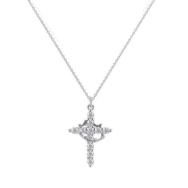  Ornate Crown Cross Spinning Ring Necklace - friendship necklace gift from Bestie Keepsake