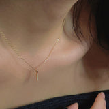  Pave Slender Bar Necklace in 925 Sterling Silver - friendship necklace gift from Bestie Keepsake