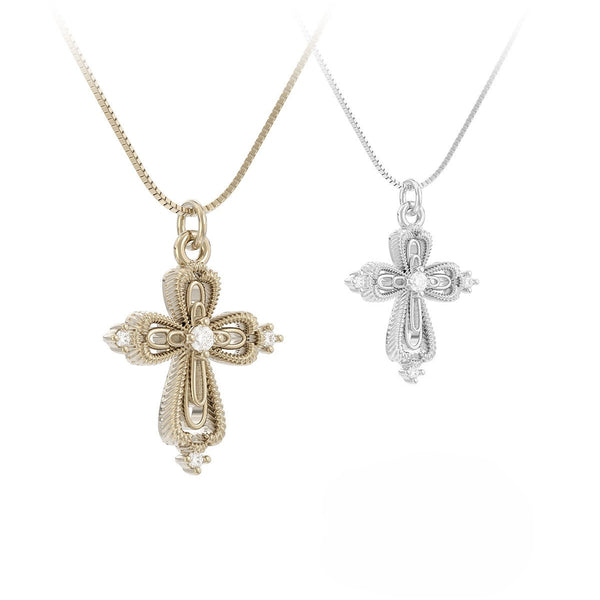  Ornate Lace Cross Pendant Necklace - friendship necklace gift from Bestie Keepsake