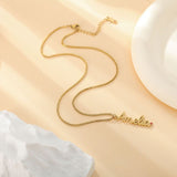  Vertical Script Name Birthstone Necklace in Stainless Steel - friendship necklace gift from Bestie Keepsake