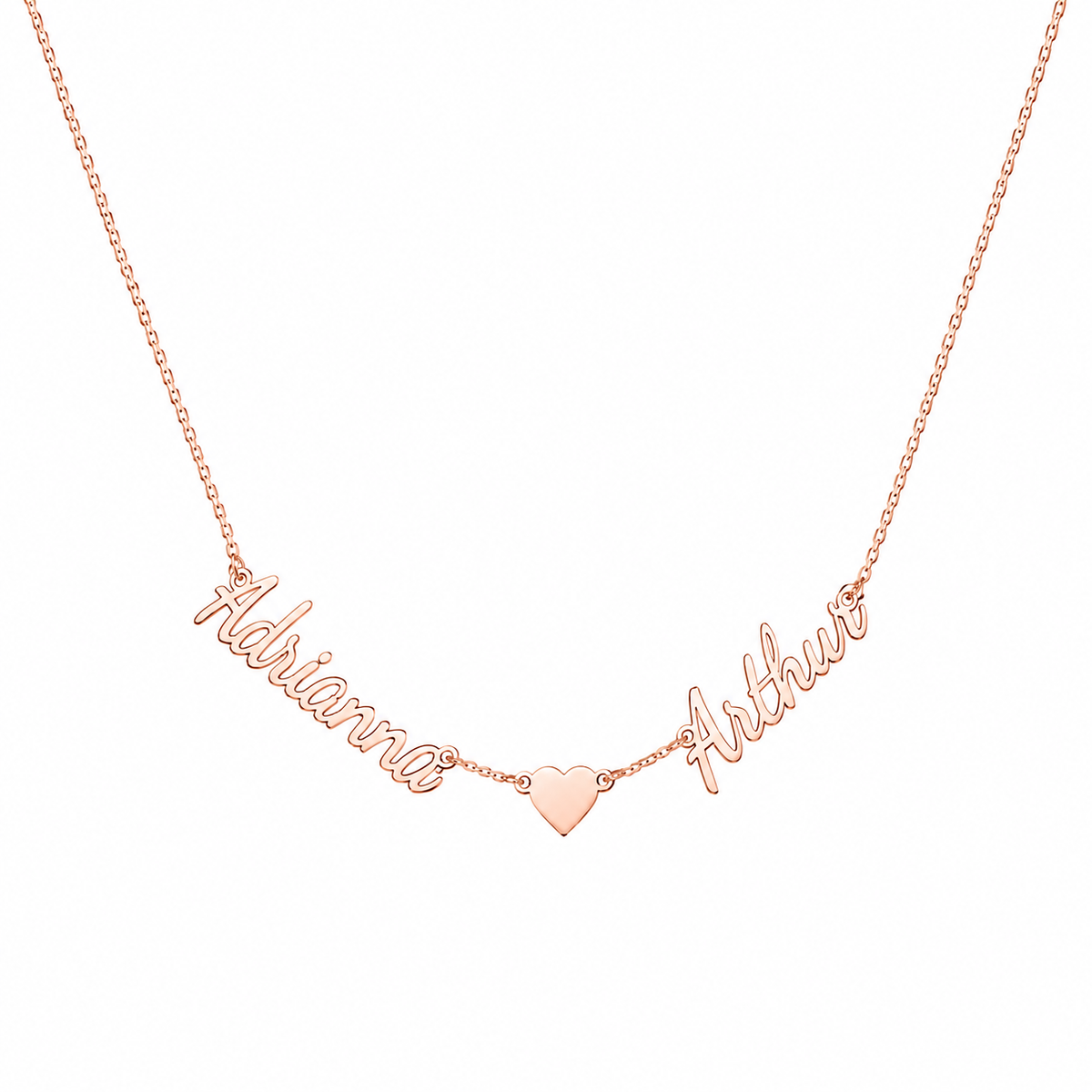  Script Dual Name Symbolic Pendant Necklace - friendship necklace gift from Bestie Keepsake
