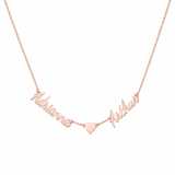  Script Dual Name Symbolic Pendant Necklace - friendship necklace gift from Bestie Keepsake