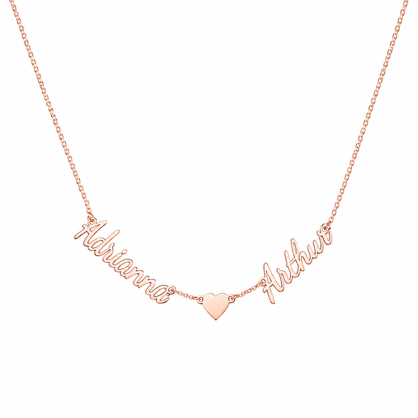  Script Dual Name Symbolic Pendant Necklace - friendship necklace gift from Bestie Keepsake
