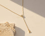  Initial Crystal Lariat Necklace in Gold Finish - friendship necklace gift from Bestie Keepsake