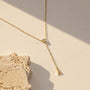  Initial Crystal Lariat Necklace in Gold Finish - friendship necklace gift from Bestie Keepsake