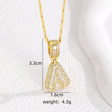  Baguette Zircon Initial Letter Pendant Necklace - friendship necklace gift from Bestie Keepsake