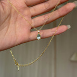  Teardrop Sky Blue Topaz Necklace S925 Sterling Silver - friendship necklace gift from Bestie Keepsake