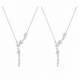 Asymmetrical Star Charm Y-Necklace with Cubic Zirconia - friendship necklace gift from Bestie Keepsake