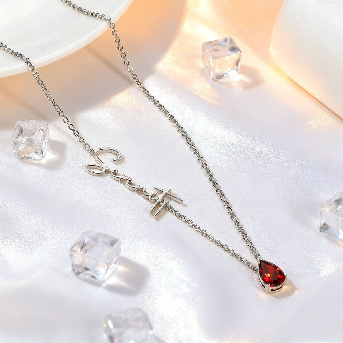  Personalized Script Name Necklace with Birthstone Charm - friendship necklace gift from Bestie Keepsake