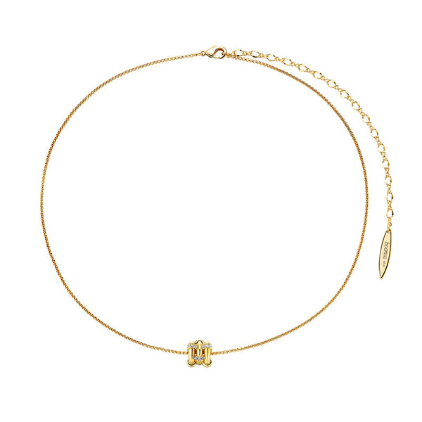  Ridged Barrel Pendant Necklace with Cubic Zirconia - friendship necklace gift from Bestie Keepsake