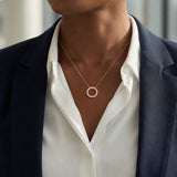  Pavé Open Circle Pendant Necklace in Alloy - friendship necklace gift from Bestie Keepsake