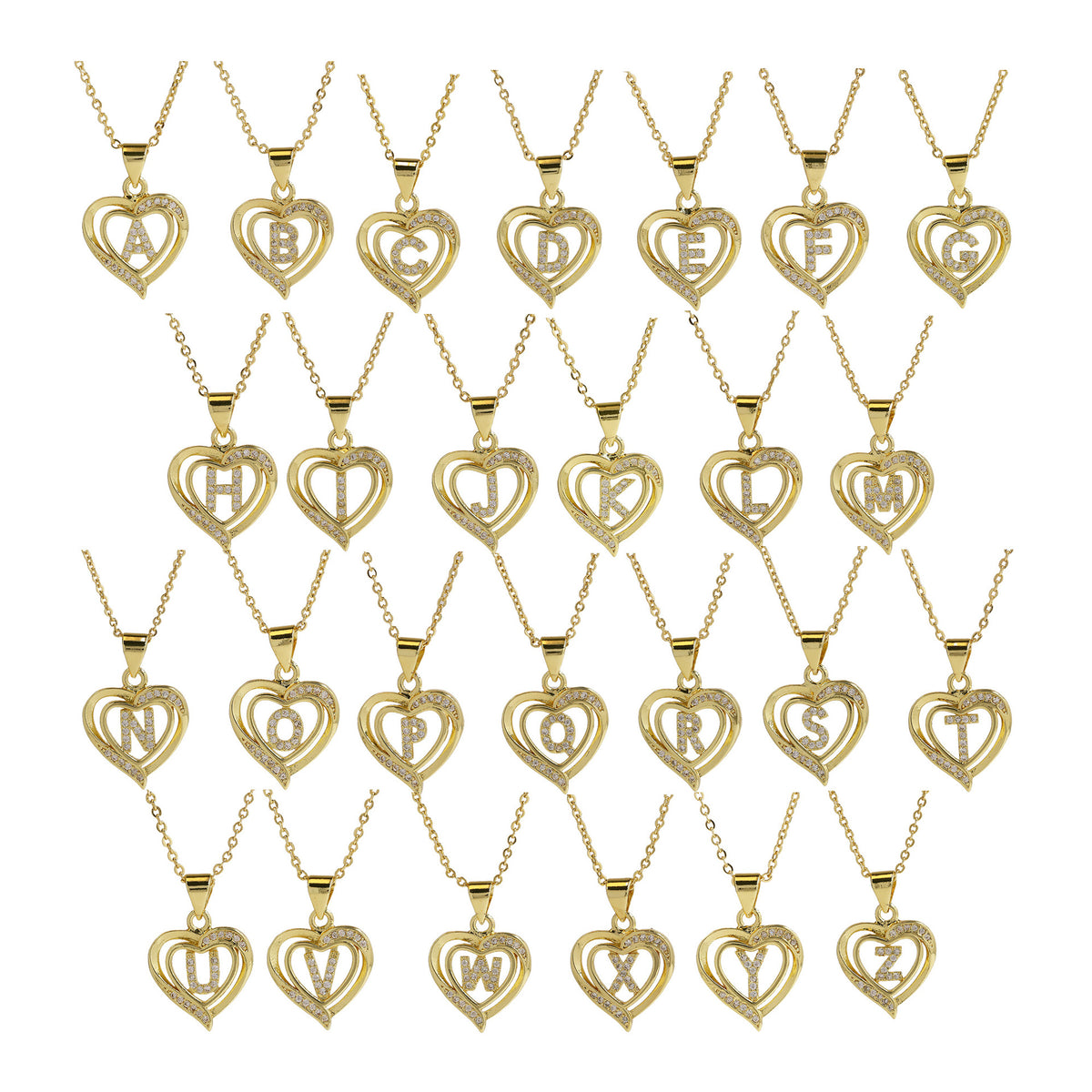 Intricate Heart Initial Pendant Necklace - friendship necklace gift from Bestie Keepsake
