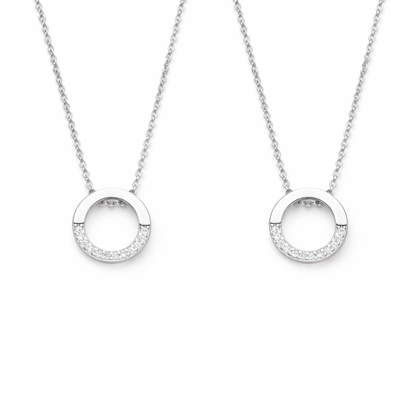  Pavé Open Circle Pendant Necklace in Alloy - friendship necklace gift from Bestie Keepsake