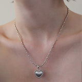  Ornate Textured Heart Pendant Necklace in 18K Gold Plated Brass - friendship necklace gift from Bestie Keepsake