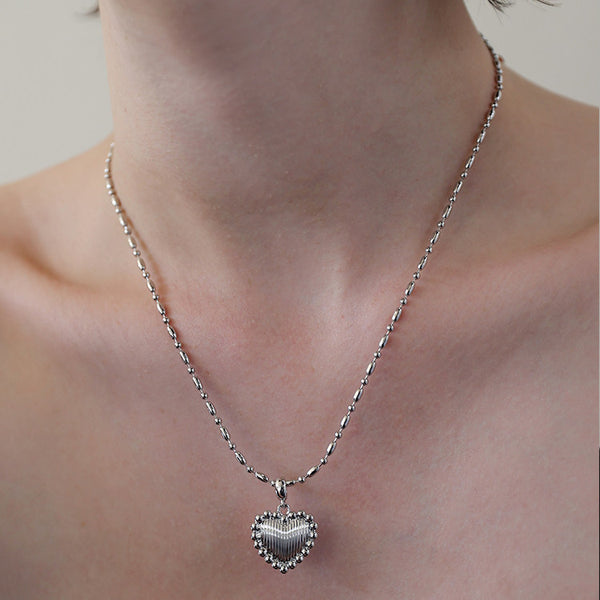  Ornate Textured Heart Pendant Necklace in 18K Gold Plated Brass - friendship necklace gift from Bestie Keepsake