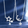  Celestial Star & Moon Pendant Necklace in Sterling Silver - friendship necklace gift from Bestie Keepsake