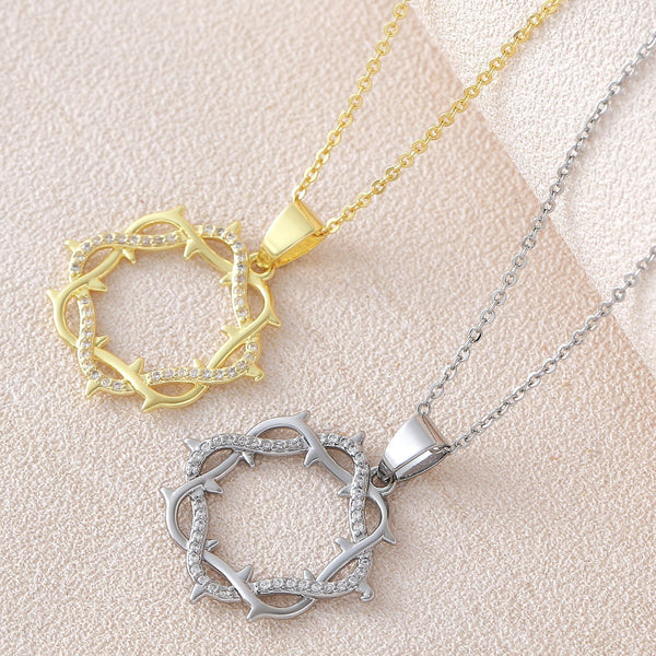  Micro-Pave Thorn Circle Necklace - friendship necklace gift from Bestie Keepsake
