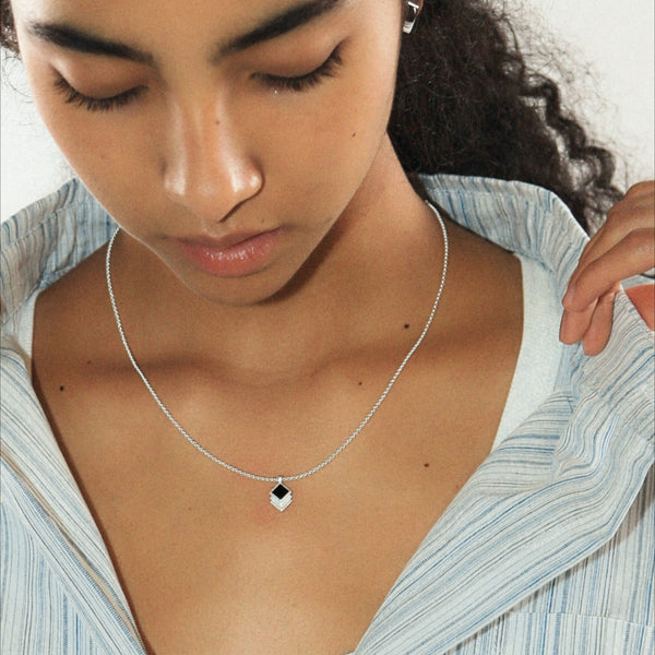  Vintage-Inspired Rhombus Pendant Necklace - friendship necklace gift from Bestie Keepsake