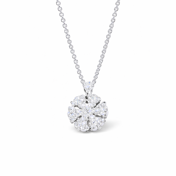  Spinning Snowflake Crystal Pendant Necklace - friendship necklace gift from Bestie Keepsake