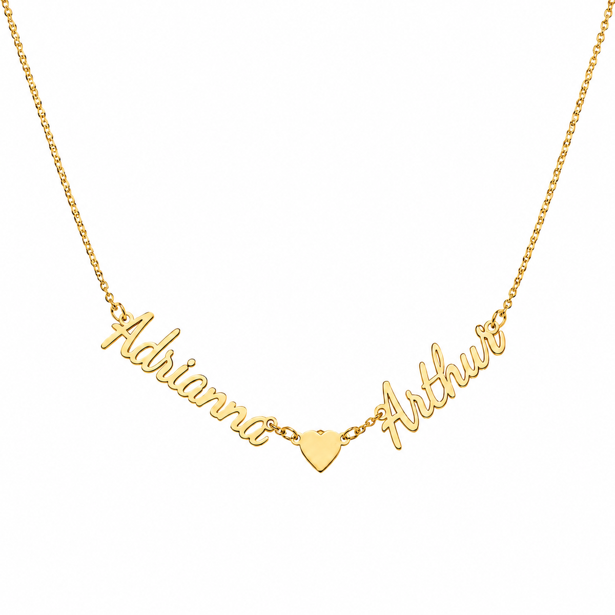  Script Dual Name Symbolic Pendant Necklace - friendship necklace gift from Bestie Keepsake