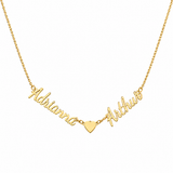  Script Dual Name Symbolic Pendant Necklace - friendship necklace gift from Bestie Keepsake