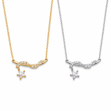  Entwined Star Pendant Zirconia Necklace - friendship necklace gift from Bestie Keepsake