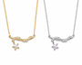  Entwined Star Pendant Zirconia Necklace - friendship necklace gift from Bestie Keepsake