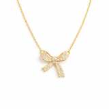  Sparkling Bow Cubic Zirconia Necklace - friendship necklace gift from Bestie Keepsake
