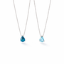  Teardrop Zircon Necklace in Sterling Silver - friendship necklace gift from Bestie Keepsake