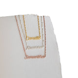  Script Name Pendant Necklace in Stainless Steel - friendship necklace gift from Bestie Keepsake