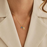  Heart Birthstone and Initial Pendant Necklace - friendship necklace gift from Bestie Keepsake