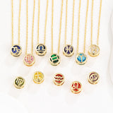  Zodiac Crystal Pendant Necklace - friendship necklace gift from Bestie Keepsake