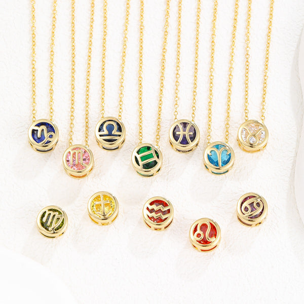  Zodiac Crystal Pendant Necklace - friendship necklace gift from Bestie Keepsake