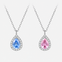  Teardrop Halo Pendant Necklace in Sterling Silver - friendship necklace gift from Bestie Keepsake