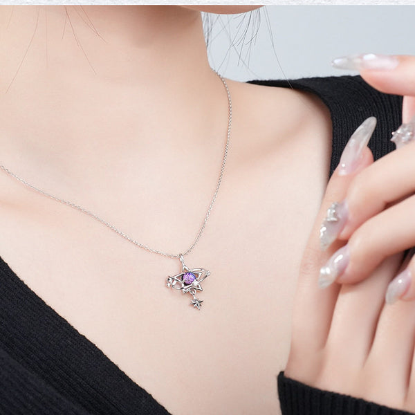  Celestial Star Orbit Pendant Necklace S925 Sterling Silver - friendship necklace gift from Bestie Keepsake