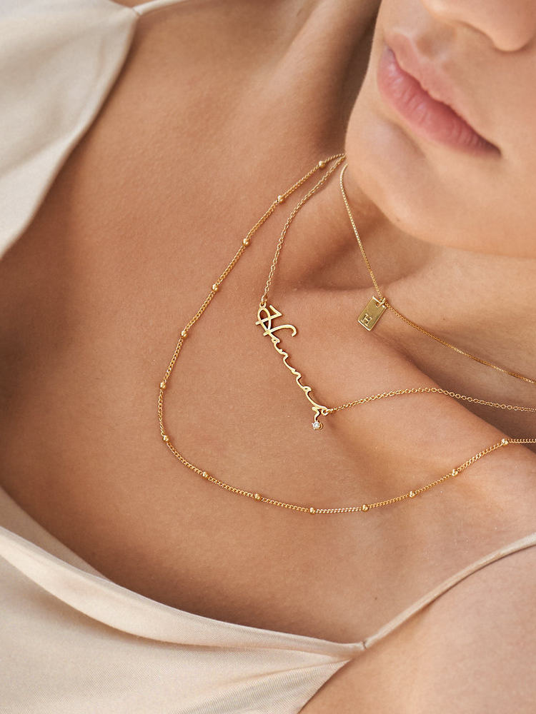  Cursive Script Name Necklace with Sparkling Accent in S925 Sterling Silver - friendship necklace gift from Bestie Keepsake