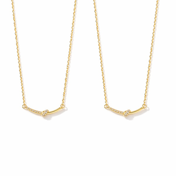  Dainty Twisted Bar Necklace in S925 Sterling Silver - friendship necklace gift from Bestie Keepsake