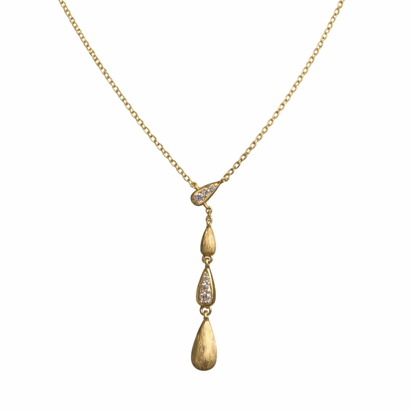  Dainty Water Drop Zirconia Necklace in Sterling Silver - friendship necklace gift from Bestie Keepsake