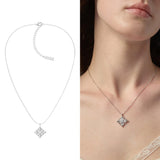  Ornate Fleur-de-lis Pendant Necklace with Cubic Zirconia - friendship necklace gift from Bestie Keepsake